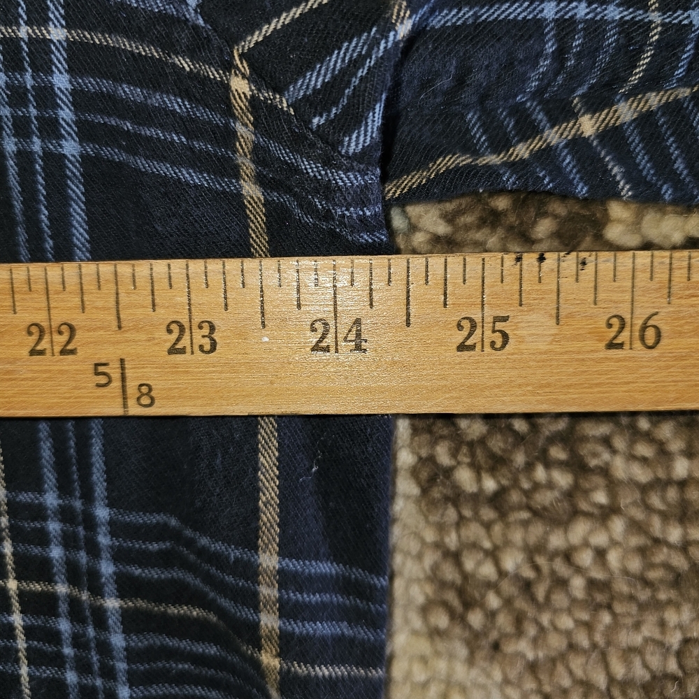 Timberland L Men's Black Plaid Shirt with Blue & Cream Stripes - Picture 9 of 10